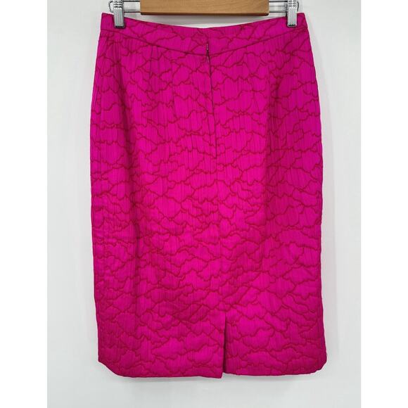 bruce oldfield Skirt Vintage Designer Pink Pattern Lined Wool Silk Blend Pencil - Picture 4 of 11